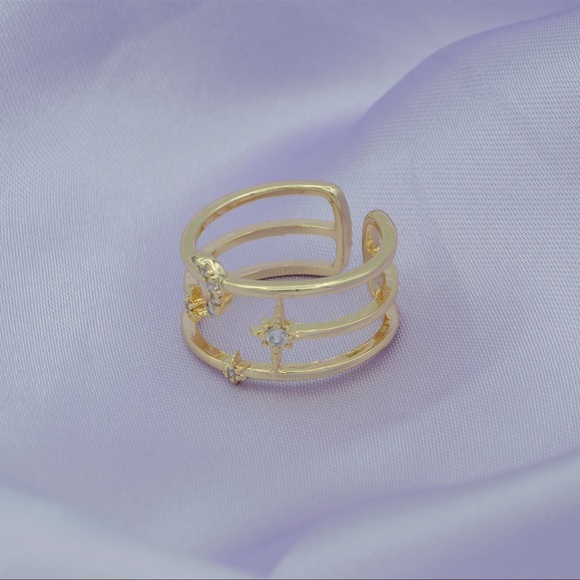 Gold Stars Celestial Gold Ring - Picture 4 of 4